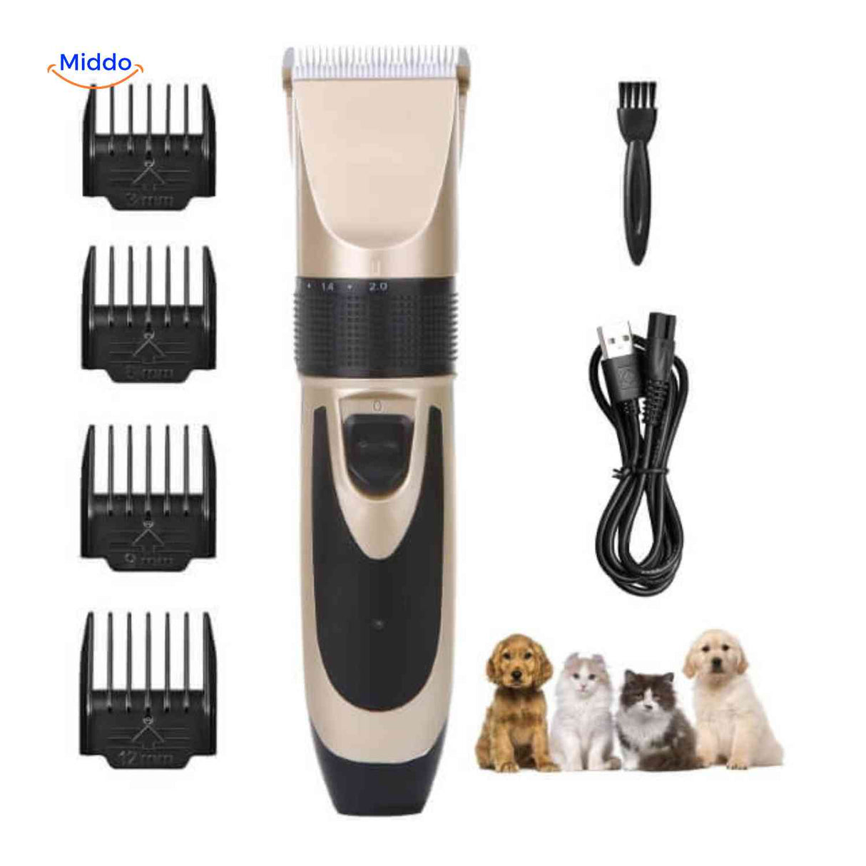 FurEase Trimmer complete set tondeuse accessoires usb www.middo.nl