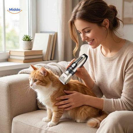 FurEase Trimmer kat verzorging thuis draadloze tondeuse www.middo.nl