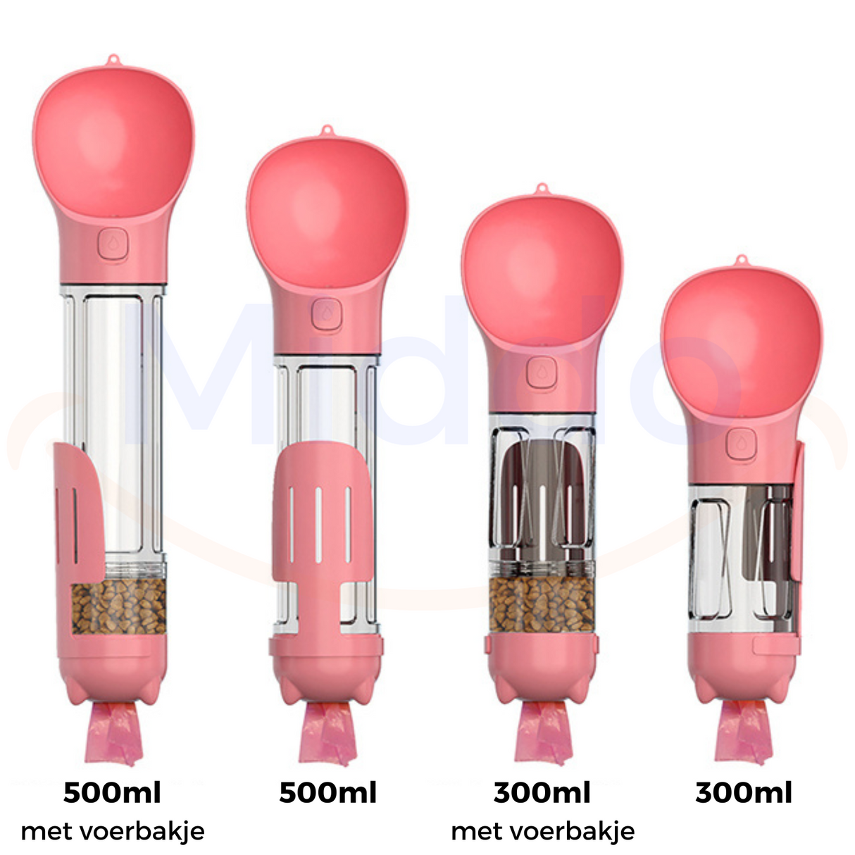 Roze FurryFeeders in 300ml en 500ml