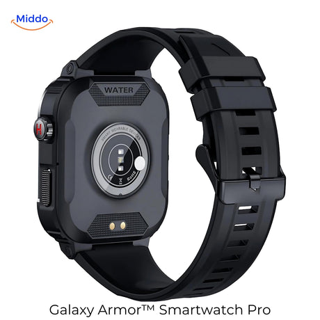 Galaxy Armor Smartwatch Pro voor IOS en Android zwart achterkant www.middo.nl