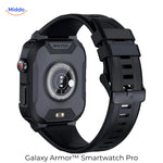 Galaxy Armor Smartwatch Pro voor IOS en Android zwart achterkant www.middo.nl