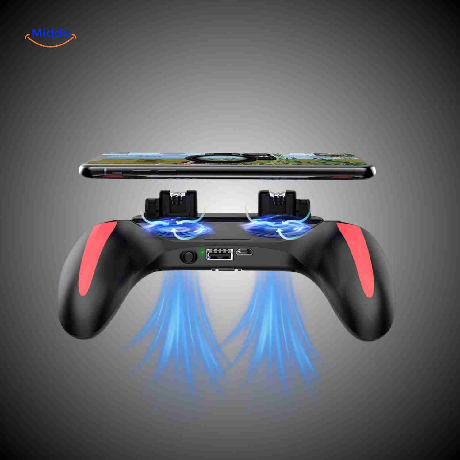 GameFlex Controller telefoonhouder met ventilator koelsysteem www.middo.nl