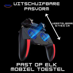 GameFlex Controller uittrekbare houder past op elk mobiel www.middo.nl