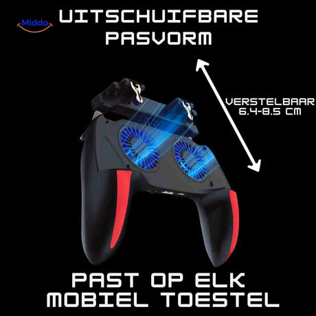 GameFlex Controller uittrekbare houder past op elk mobiel www.middo.nl