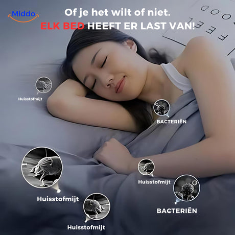 Verwijderen van huisstofmijt en bacteriën met matrasstofzuiger.