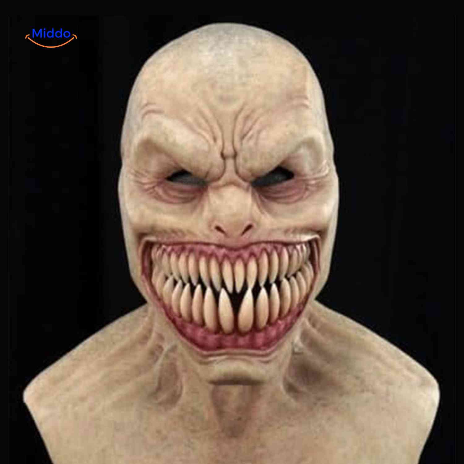 Gerontix Masker horror grijns met grote tanden www.middo.nl