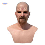Gerontix Masker latex bald oudeman met baard www.middo.nl