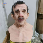 Gerontix Masker latex oudeman met snor www.middo.nl