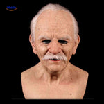 Gerontix Masker latex oudeman met witte snor www.middo.nl