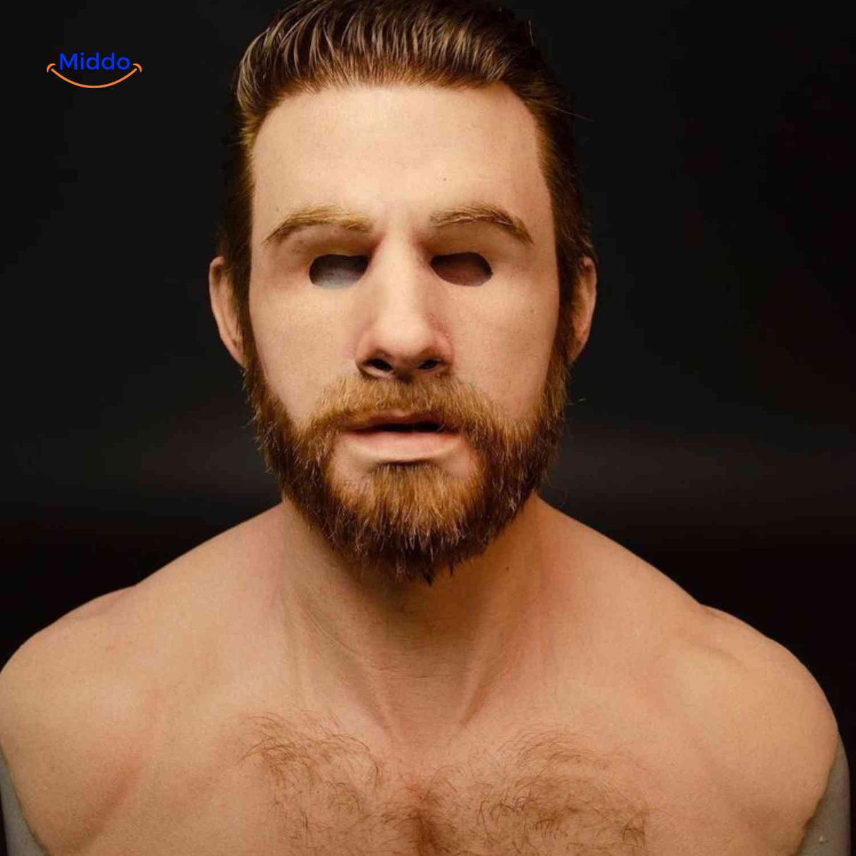 Gerontix Masker realistisch latex met baard www.middo.nl