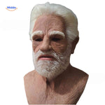Gerontix Masker realistisch latex met witte baard www.middo.nl