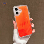 GlowSand Telefoonhoesje met fel oranje vloeiende kleurstijl www.middo.nl