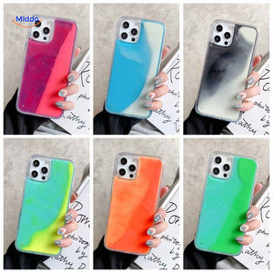 GlowSand Telefoonhoesjes zes kleuren opties met vloeiende designs www.middo.nl