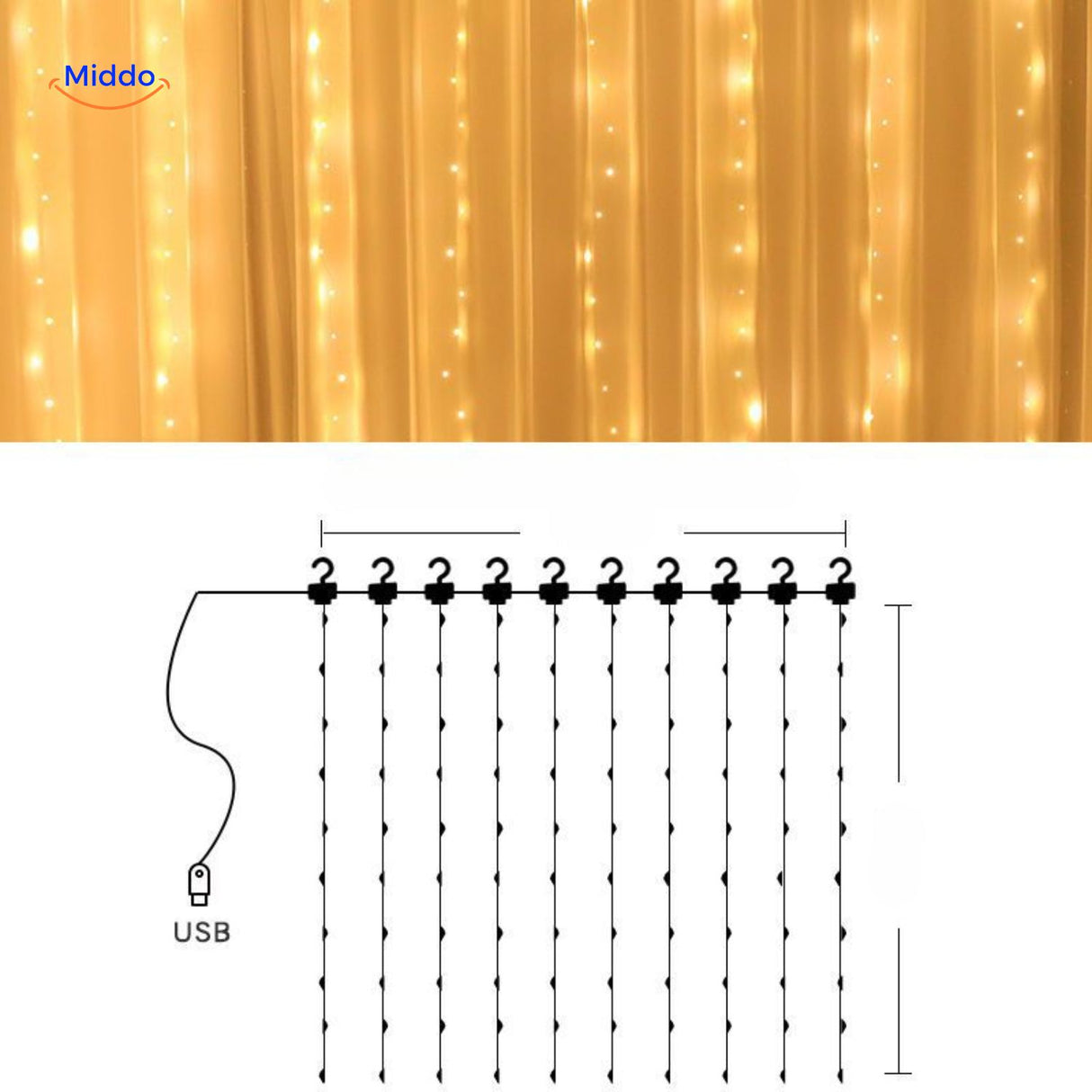GlowStrand LED deur gordijn met modieuze lichteffecten www.middo.nl