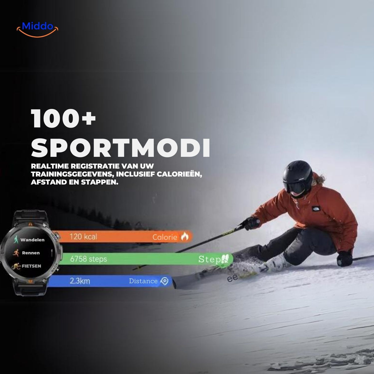 GlowTrack Horloge Sportmodi Ski