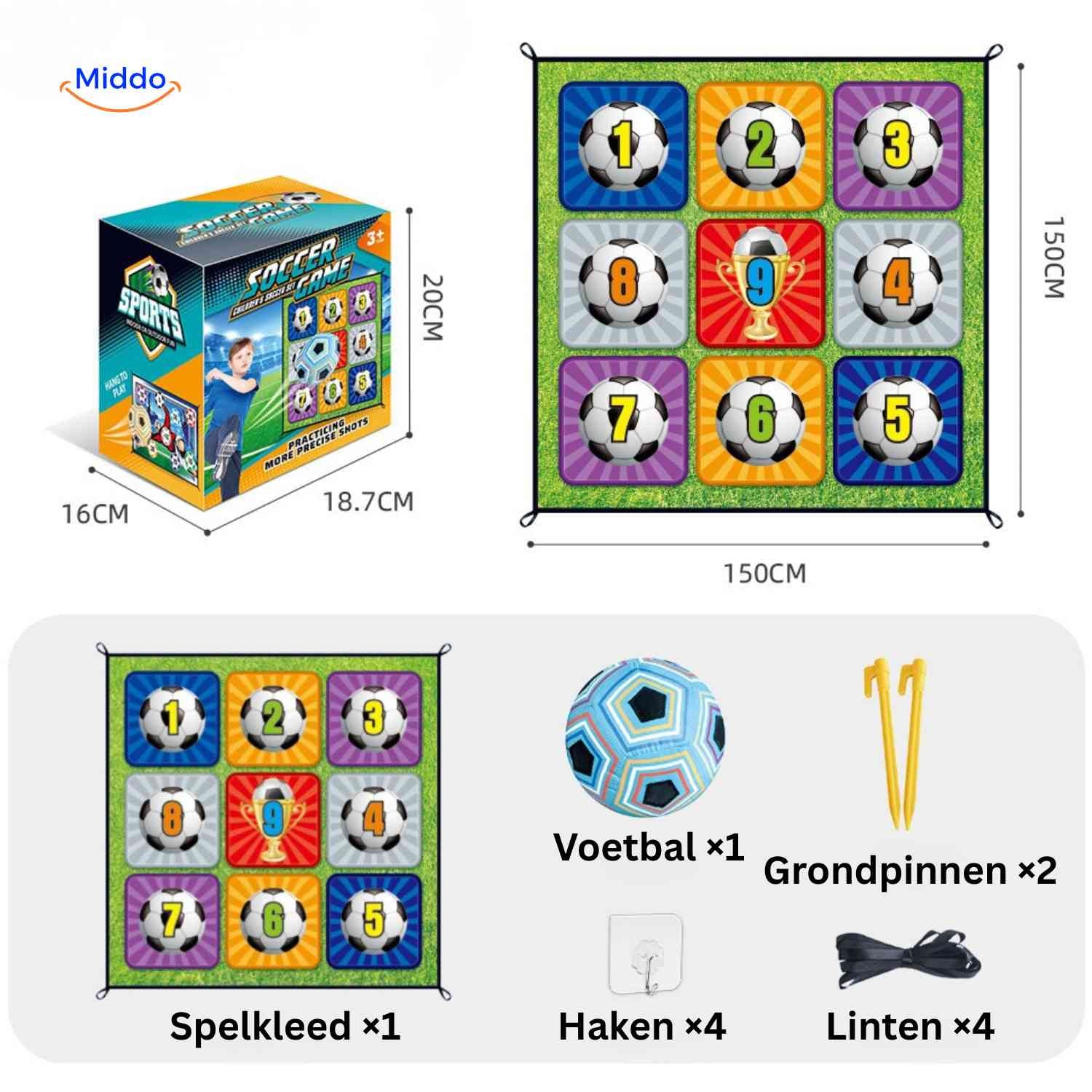 GoalPlay Spel nummerspel voetbaldoek voor kinderen www.middo.nl