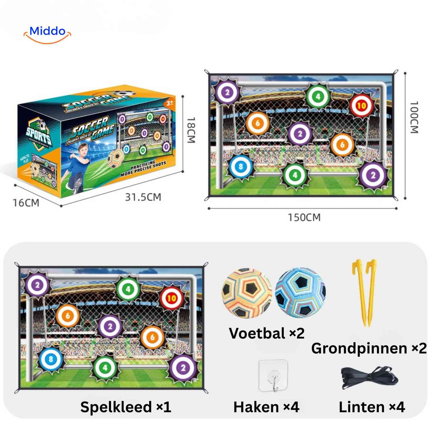 GoalPlay Spel schietdoek met nummers en accessoires www.middo.nl