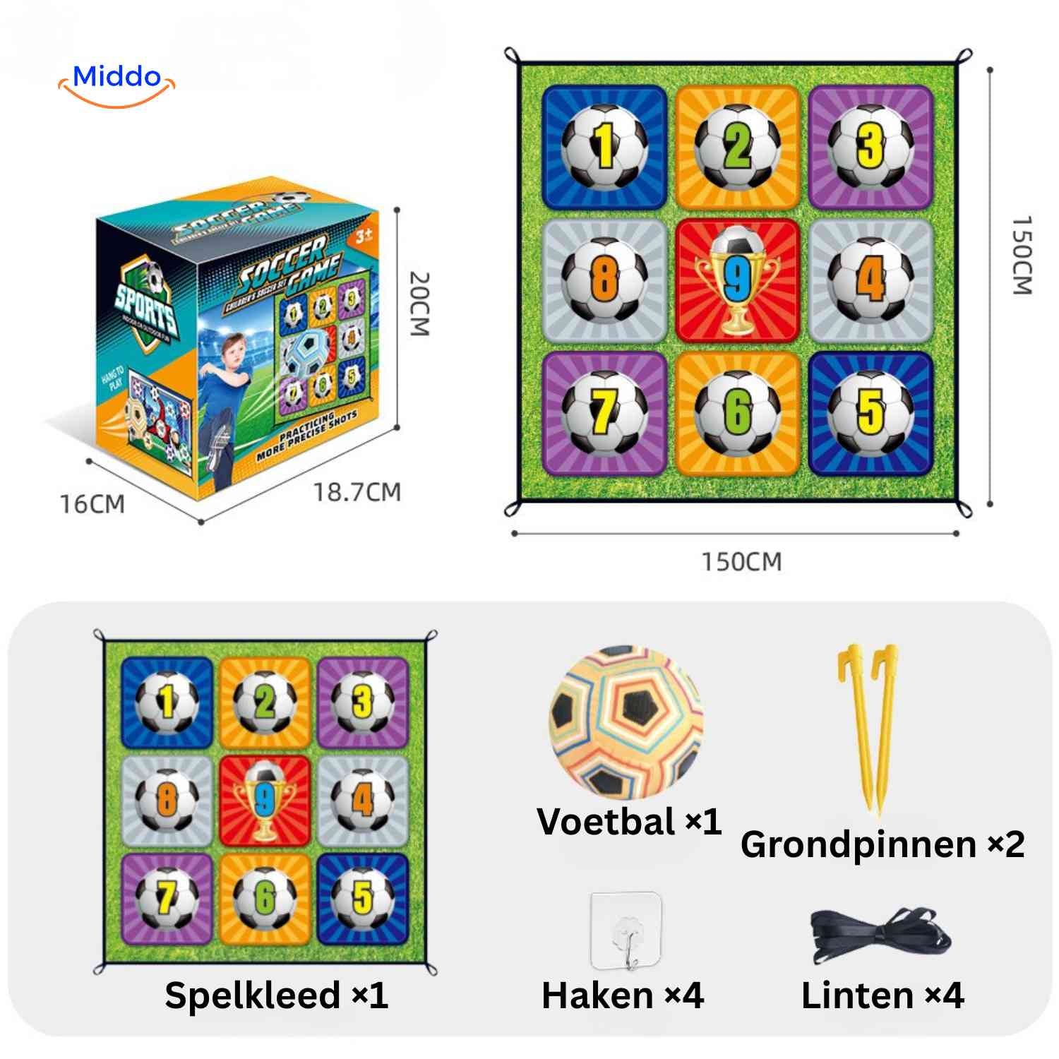 GoalPlay Spel schietdoel met accessoires en bal www.middo.nl