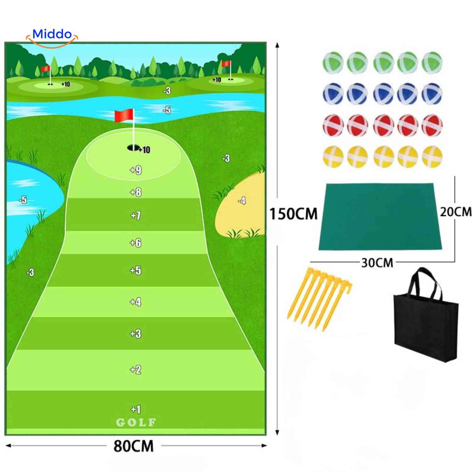 Golfease mat golfspel afstand target www.middo.nl