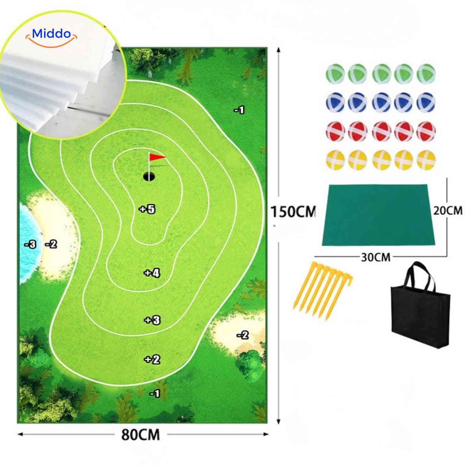 Golfease mat golfspel puntenmat set www.middo.nl