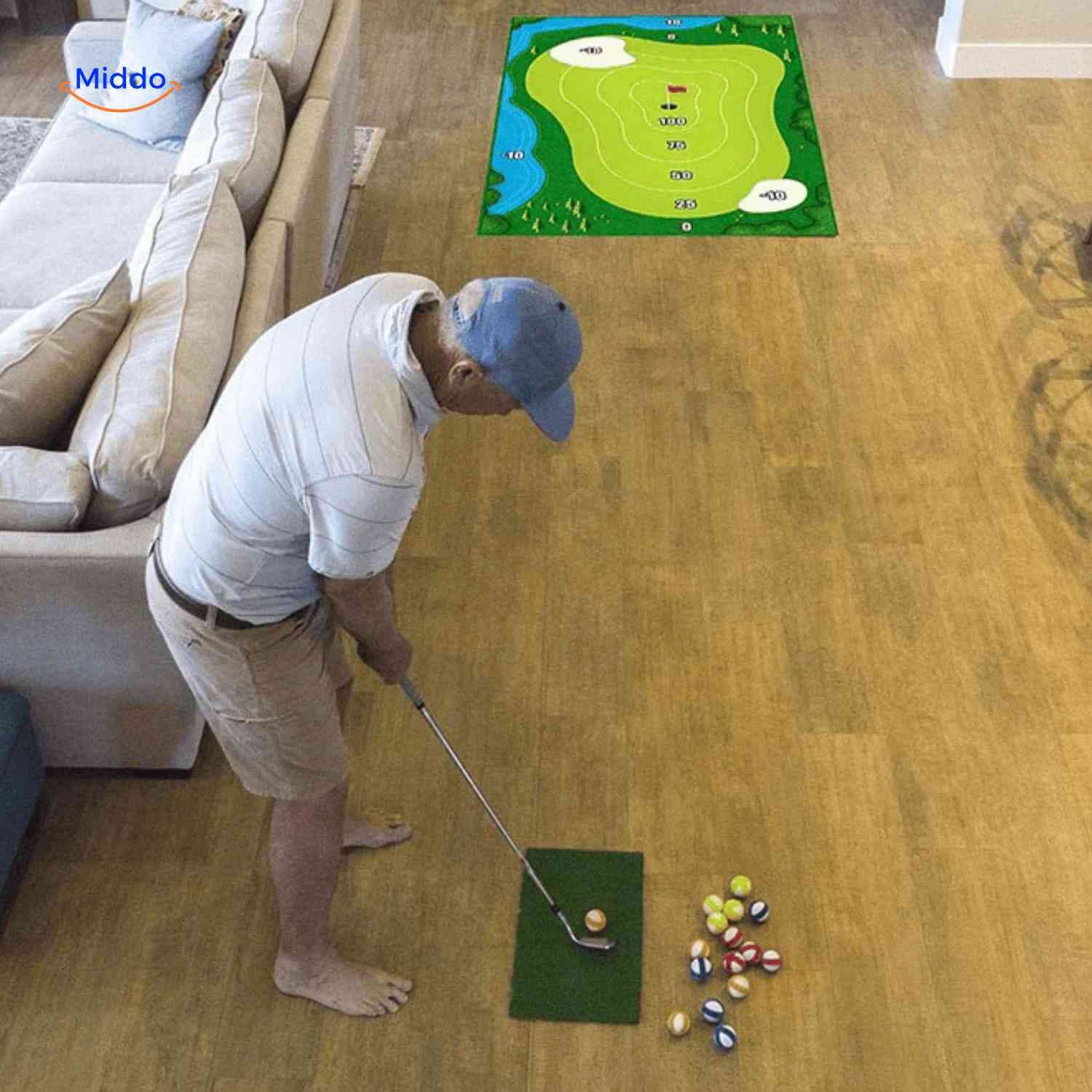 Golfease mat indoor golftraining oefenmat www.middo.nl