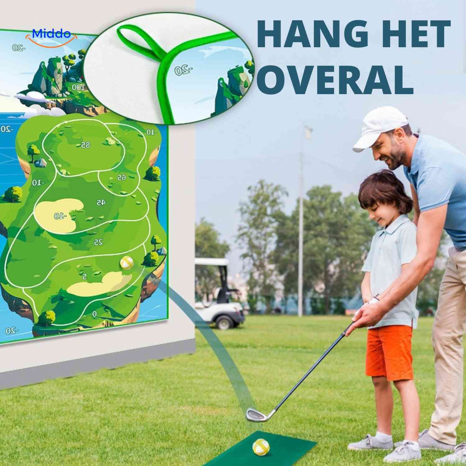 Golfease mat ophangbaar golfdoelwand www.middo.nl