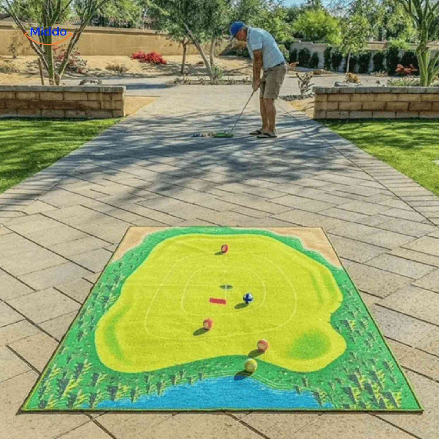 Golfease mat outdoor golf oefenveld speelmat www.middo.nl