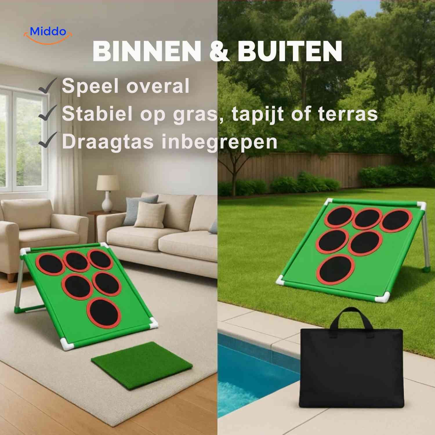 Golforia Speelmat indoor outdoor golf doelspel www.middo.nl