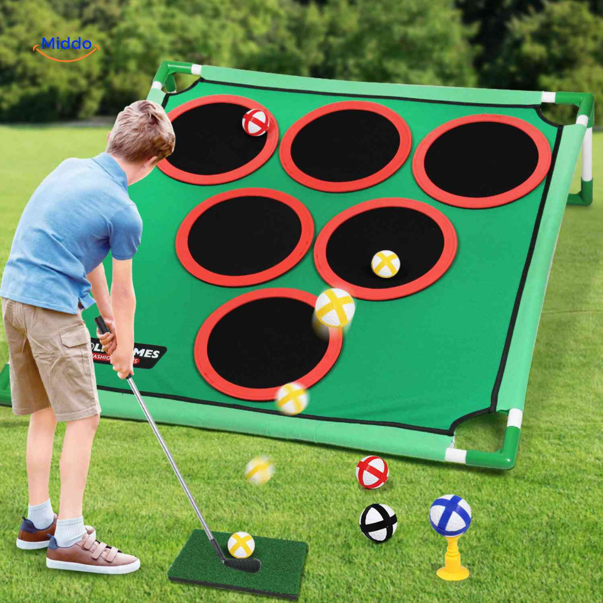 Golforia Speelmat verticale golf target buitenspel www.middo.nl
