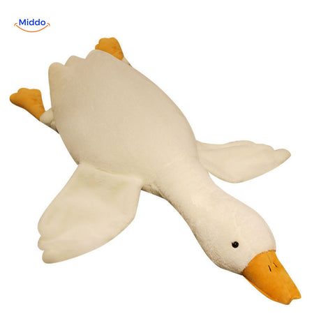 Goosy Kussen gans knuffel grote formaat voor kijken en knuffelen www.middo.nl