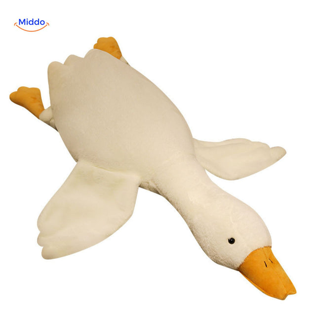 Goosy Kussen gans knuffel grote formaat voor kijken en knuffelen www.middo.nl
