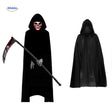Grimora Set compleet kostuum met cape masker en zeis www.middo.nl