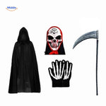 Grimora Set horror masker met cape en handschoenen www.middo.nl