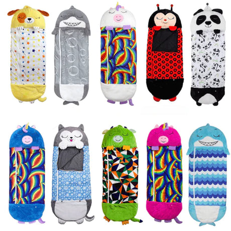 Alle 10 verschillende happy nappers knuffel slaapzakken