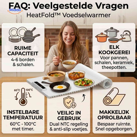 HeatFold Voedselwarmer faq opvouwbare warmhoudmat www.middo.nl