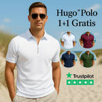 Model in witte polo met ritssluiting en premium comfort www.middo.nl
