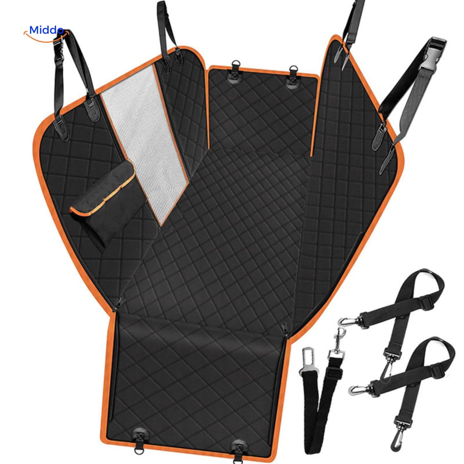 Zwart – Quilted + Oranje Rand + Net (incl. gordel)