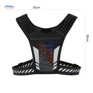 HydroRun Sporttas vest afmeting 35x38cm met reflectie www.middo.nl