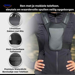 HydroRun Sporttas waterdichte telefoonhouder met 3 ritsvakken www.middo.nl