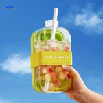 IceNova Flesbeker groen handfles met frisdrank en ijsfruitmix www.middo.nl