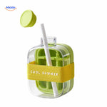 IceNova Flesbeker groen met rietje en cool summer bandje www.middo.nl