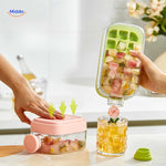 IceNova Flesbeker leegmaken met fruitijs opvangbak en groen deksel www.middo.nl