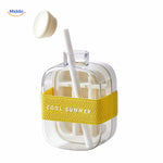 IceNova Flesbeker wit met rietje en bandje cool summer editie www.middo.nl