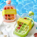 IceNova Flesbeker zand en water scene met fruitijsblokjes zomerstijl www.middo.nl