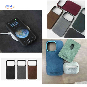 Iphone hoesje naast laptop en horloge met slim ontwerp www.middo.nl