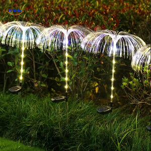 JellyGlow Solar fontijn met geel en blauw kleurveranderende lampen www.middo.nl