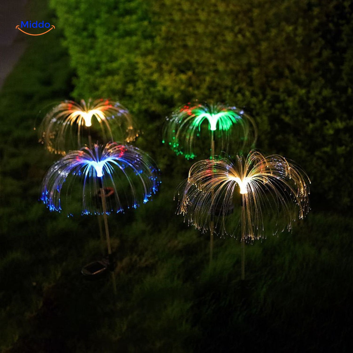 JellyGlow Solar fontijn met kleurveranderende lampen www.middo.nl