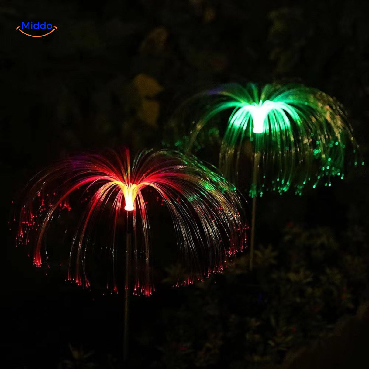 JellyGlow Solar fontijn met rood groen kleurverandering www.middo.nl