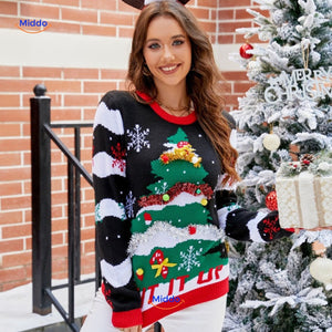 Jingle Knit Trui witte kerst en sneeuwvlok www.middo.nl