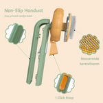 Diagram met non-slip handvat en masserende borstelharen.